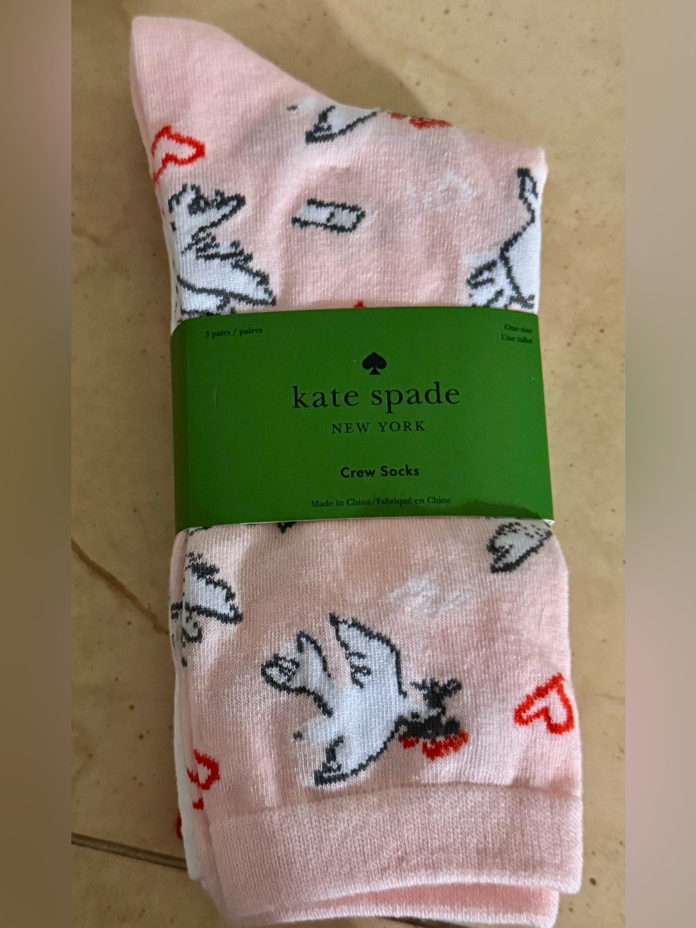 Kate Spade Crew Socks - 3 Pair New
